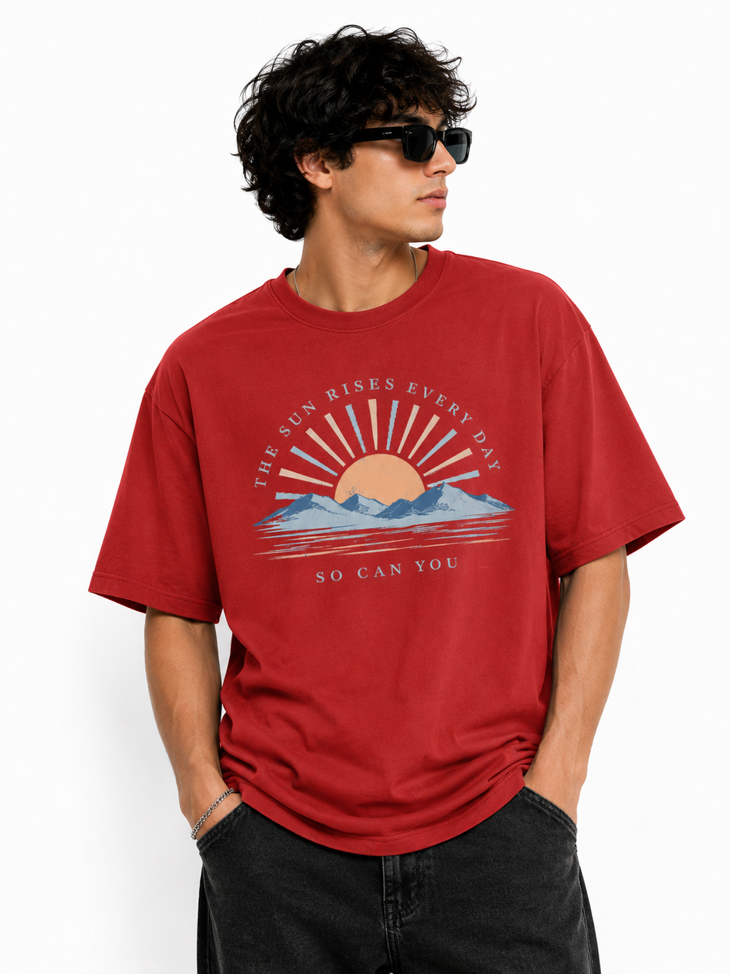 Red oversized (Sunrise tshirt)