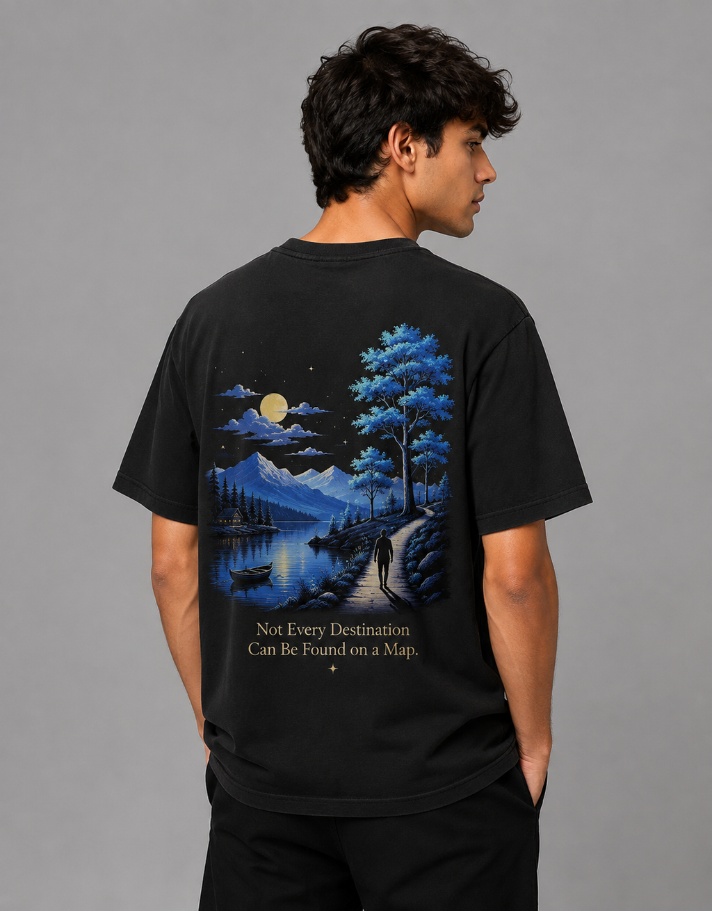 Black oversized (Destination on a map tshirt)