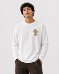 Off White Waffle Knit Oversized Full Sleeves (Stay Rooted)