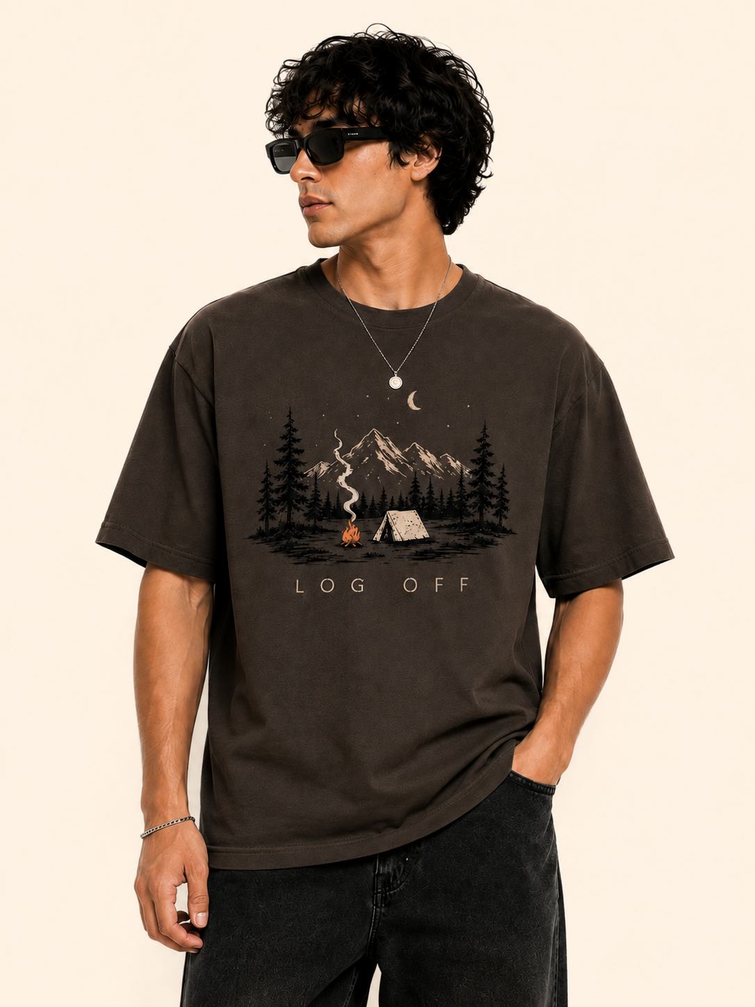 Coffee oversized (Log off printed tshirt)