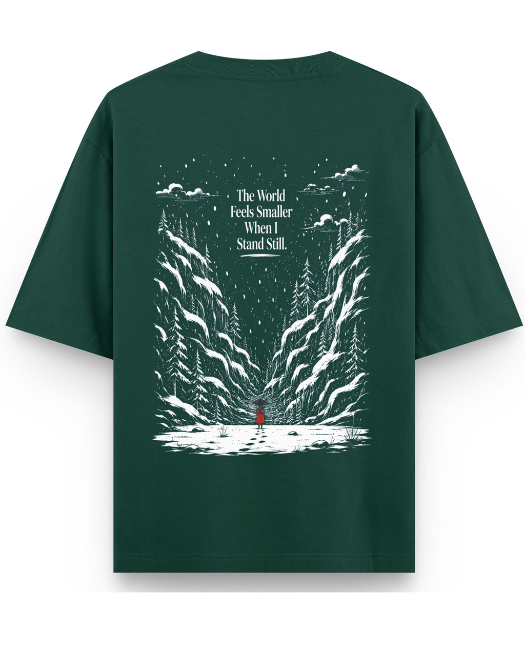 Bottle Green Oversized T-Shirt Back Design