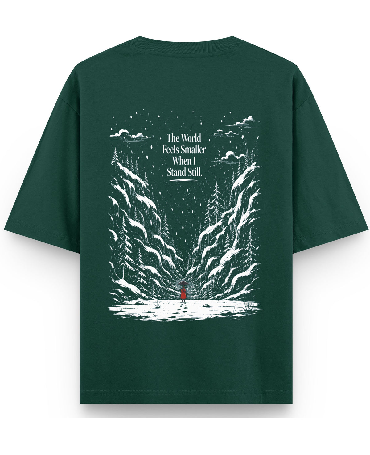 Bottle Green Oversized T-Shirt Back Design