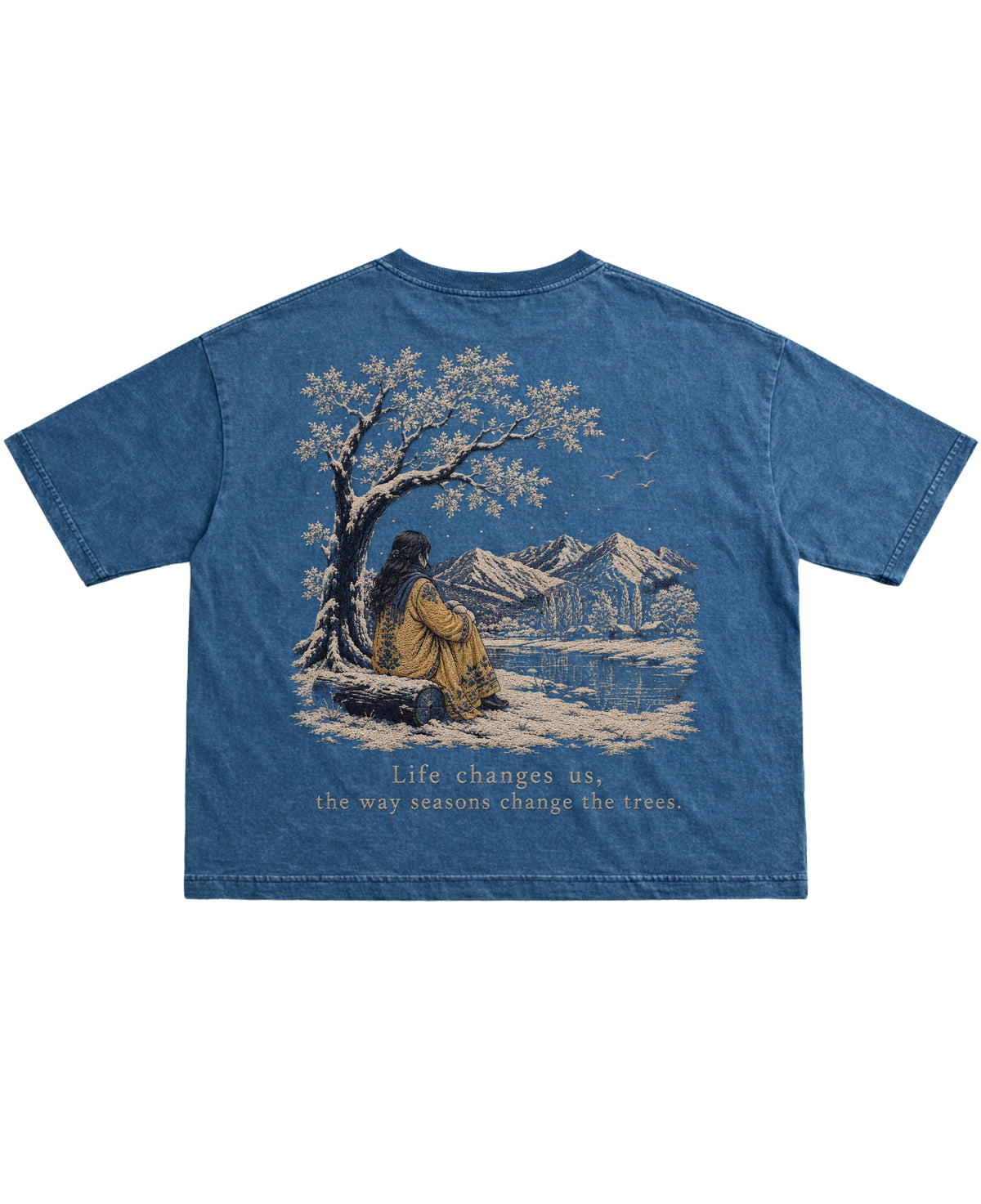 Denim Wash Boxy Fit T-shirt Back Design