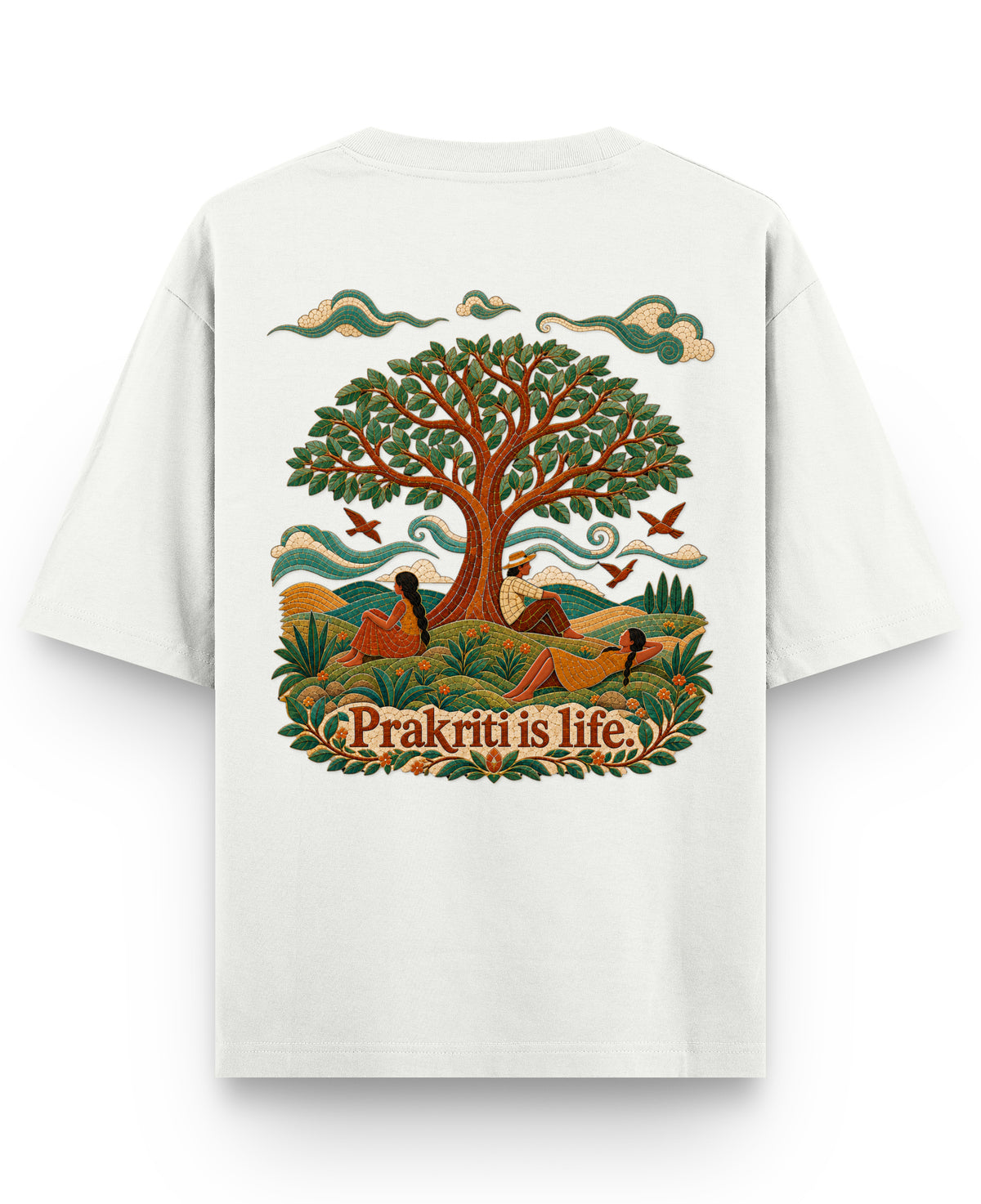 Off White Oversized T-shirt Back Design