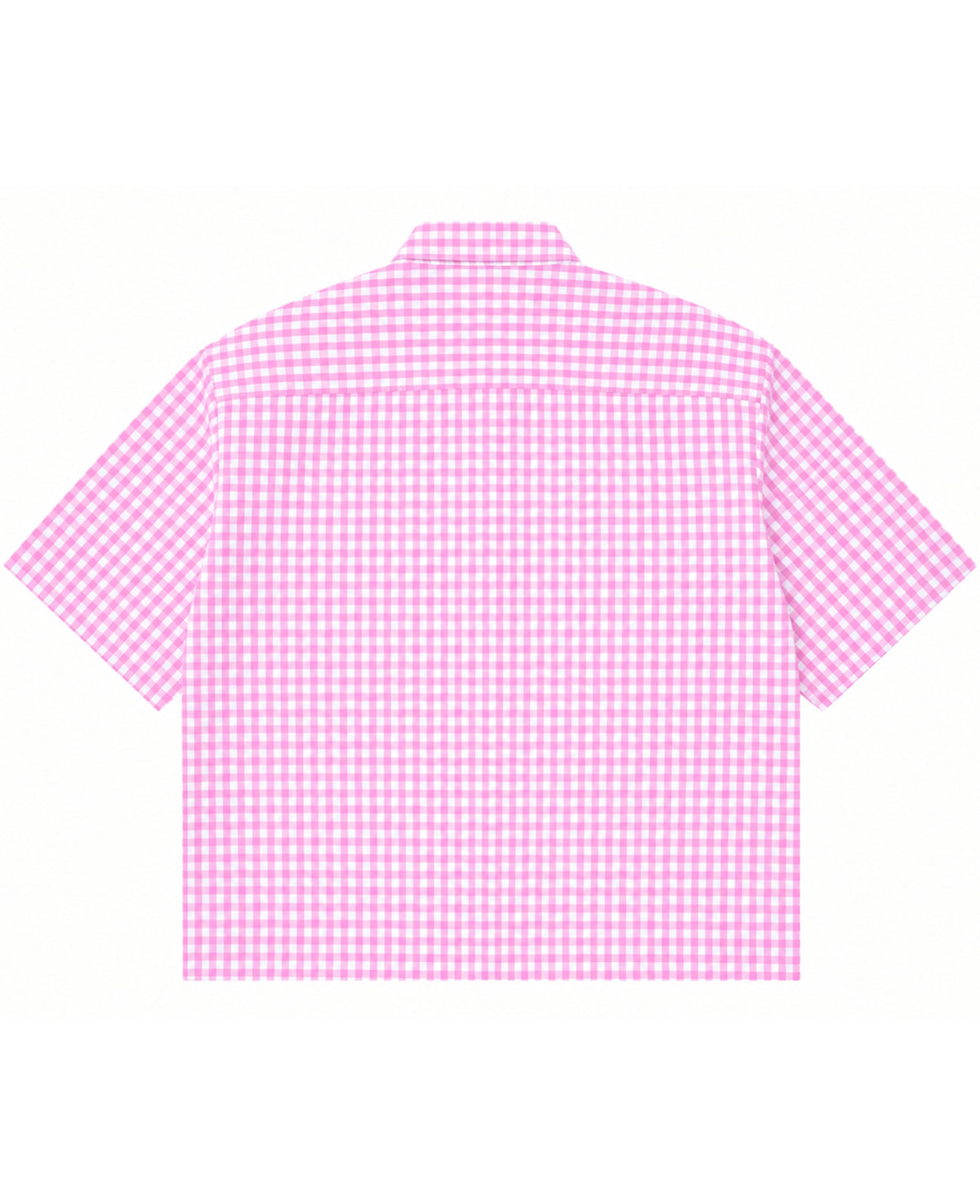 Pink Gingham Oxford Boxy Shirt Back Design