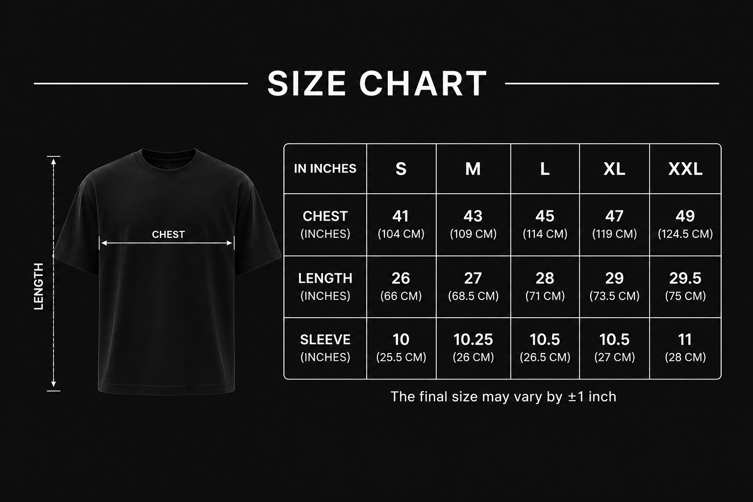 Size chart